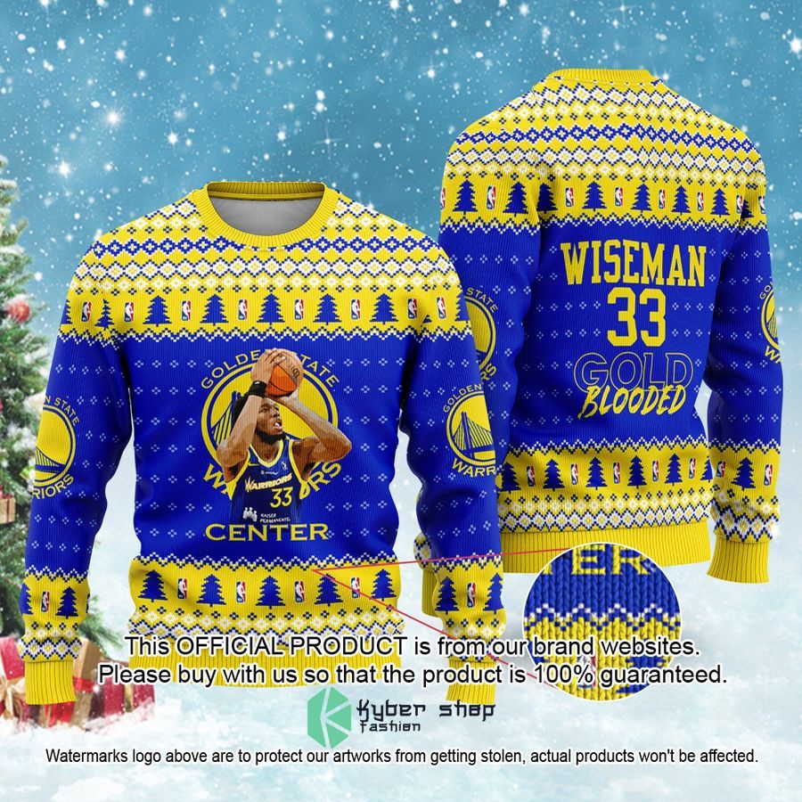 James Wiseman Golden States Warriors NBA Gold Blooded Christmas Sweater