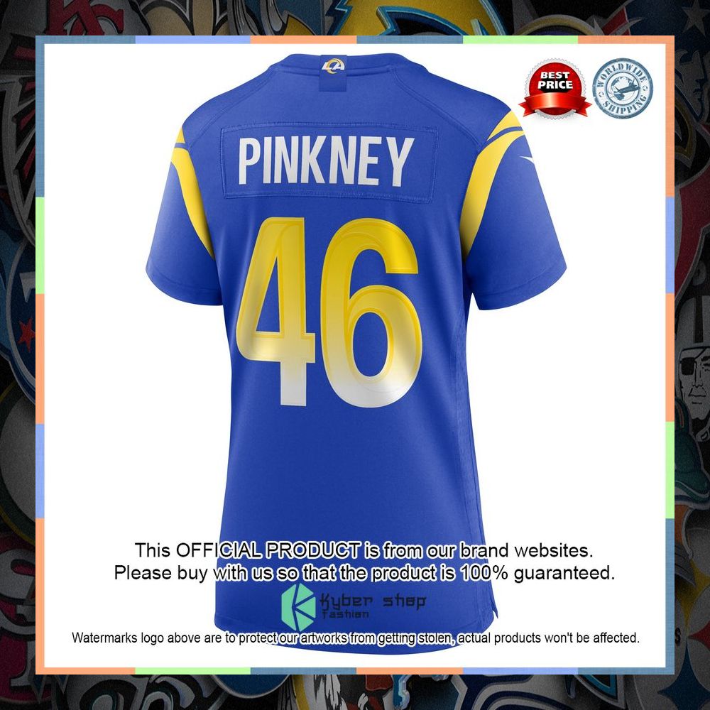 Jared Pinkney Los Angeles Rams Women's Royal Football Jersey 7 Jared Pinkney Los Angeles Rams Women's Royal Football Jersey word3