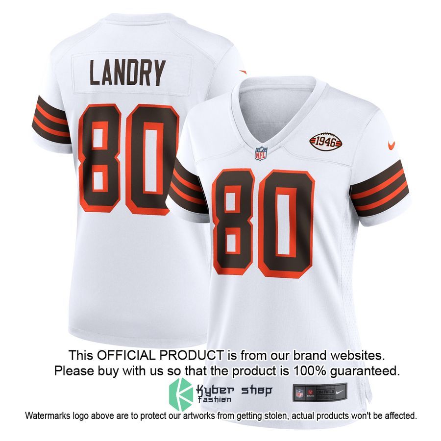 Jarvis Landry Cleveland Browns Women's 1946 Collection Alternate White Football Jersey 4 Jarvis Landry Cleveland Browns Women's 1946 Collection Alternate White Football Jersey word3