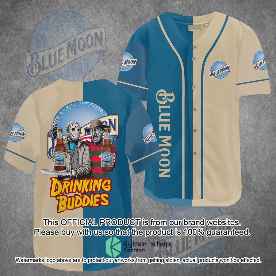 Jason Voorhees Freddy Krueger Blue Moon Drinking Buddies Baseball Jersey