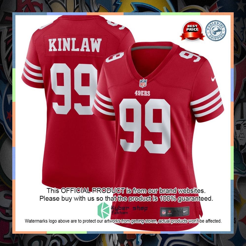 Javon Kinlaw San Francisco 49ers Women's Scarlet Football Jersey 5 Javon Kinlaw San Francisco 49ers Women's Scarlet Football Jersey word2
