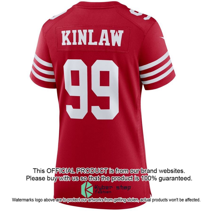 Javon Kinlaw San Francisco 49ers Women's Scarlet Football Jersey 3 Javon Kinlaw San Francisco 49ers Women's Scarlet Football Jersey word2