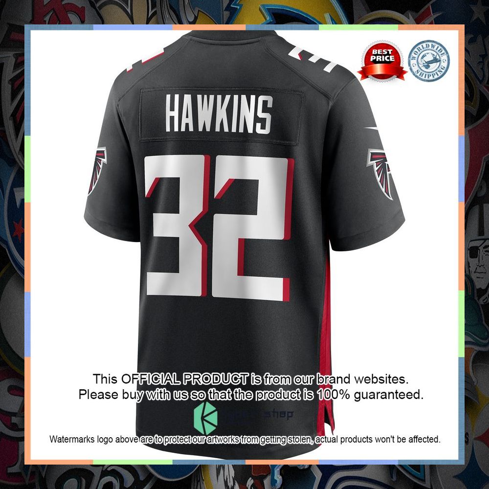 Jaylinn Hawkins Atlanta Falcons Black Football Jersey 7 Jaylinn Hawkins Atlanta Falcons Black Football Jersey word2
