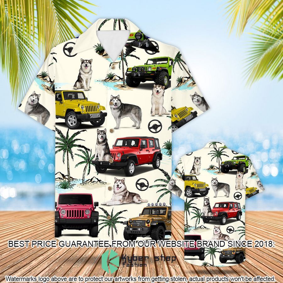 Jeep Alaskan Malamute Hawaiian Shirt