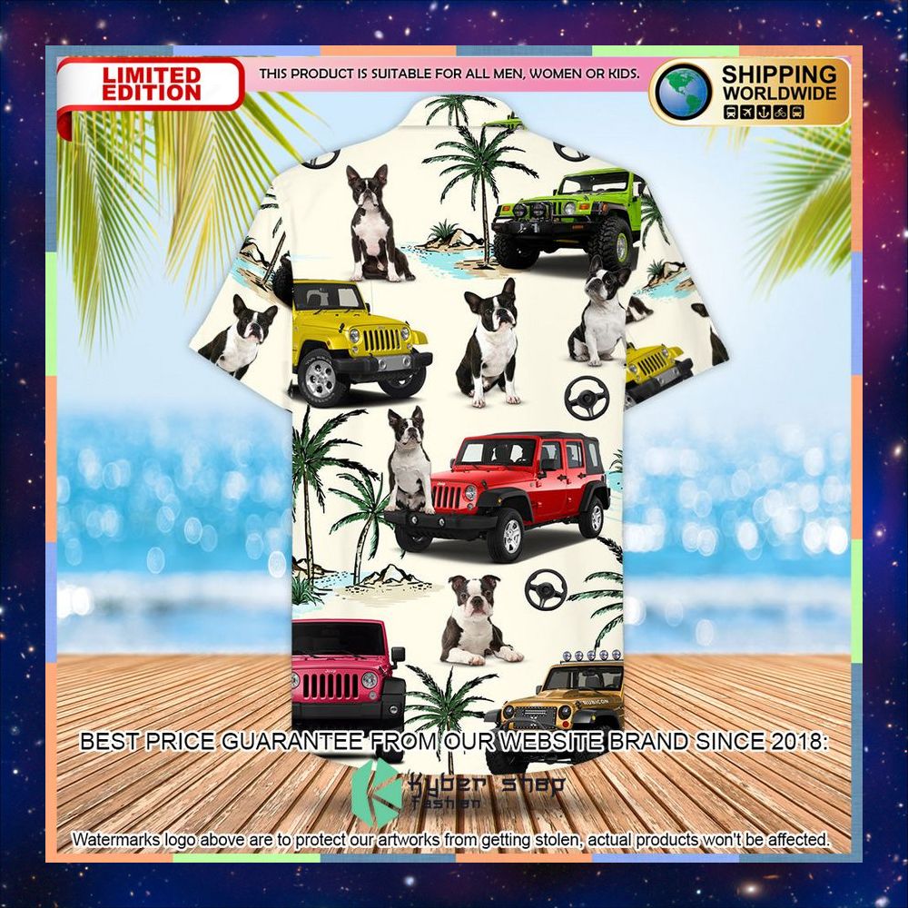 Jeep Boston Terrier Hawaiian Shirt 6 Jeep Boston Terrier Hawaiian Shirt word2