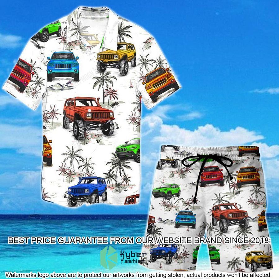Jeep Cherokee Ocean Hawaiian Shirt, Shorts