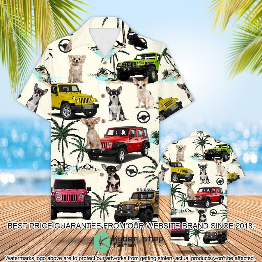 Jeep Chihuahua Hawaiian Shirt