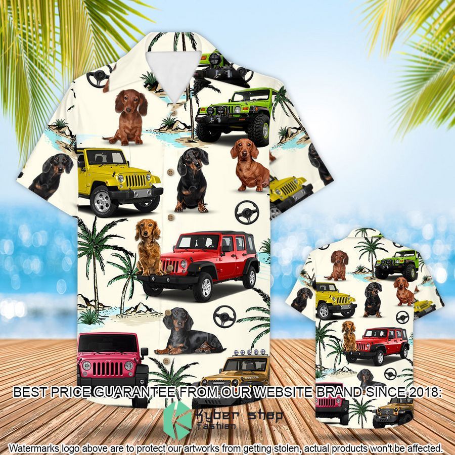 Jeep Dachshund Hawaiian Shirt