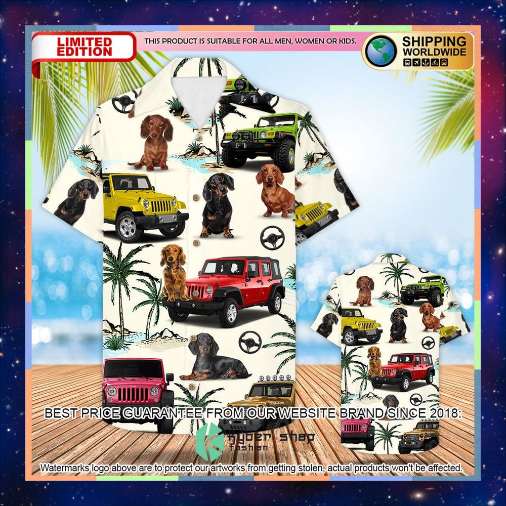 Jeep Dachshund Hawaiian Shirt 4 Jeep Dachshund Hawaiian Shirt word3