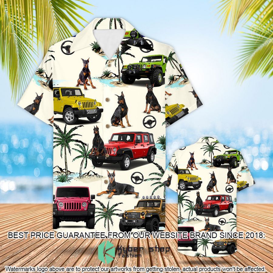 Jeep Doberman Hawaiian Shirt