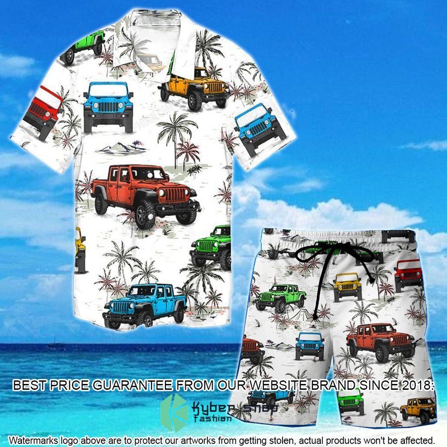 Jeep Gladiator Ocean Hawaiian Shirt, Shorts