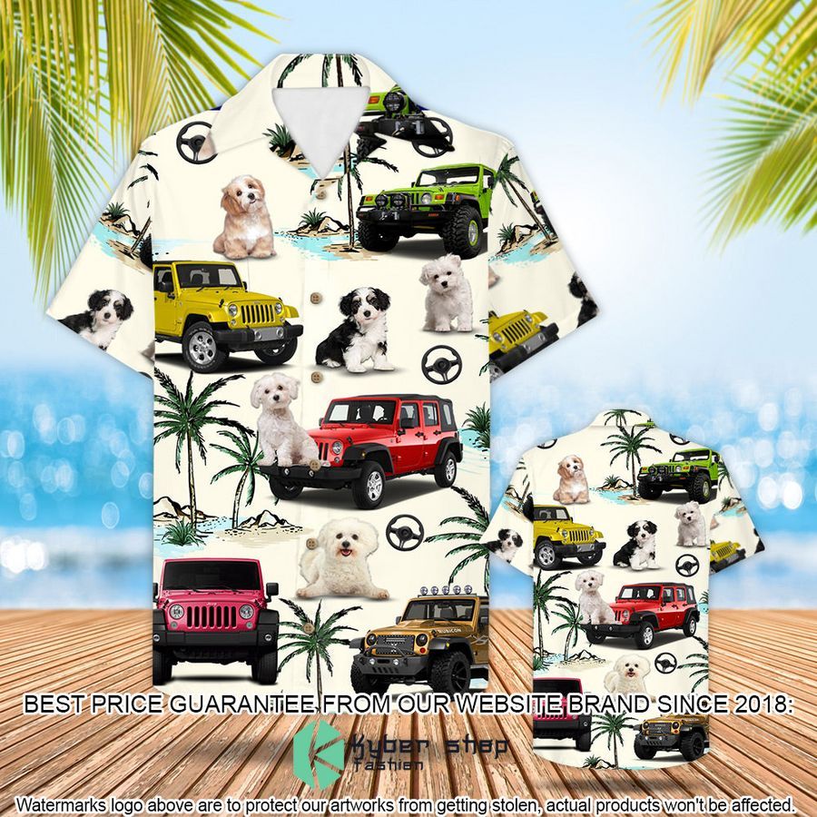 Jeep Maltese Hawaiian Shirt