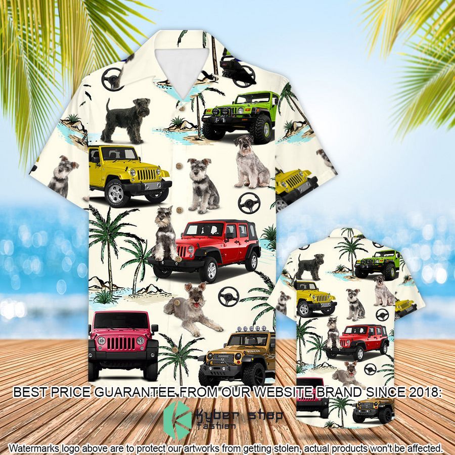 Jeep Miniature Schnauzer Hawaiian Shirt