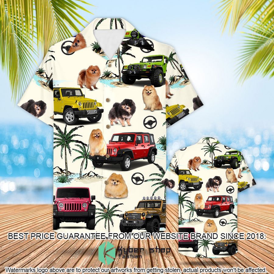 Jeep Pomeranian Hawaiian Shirt