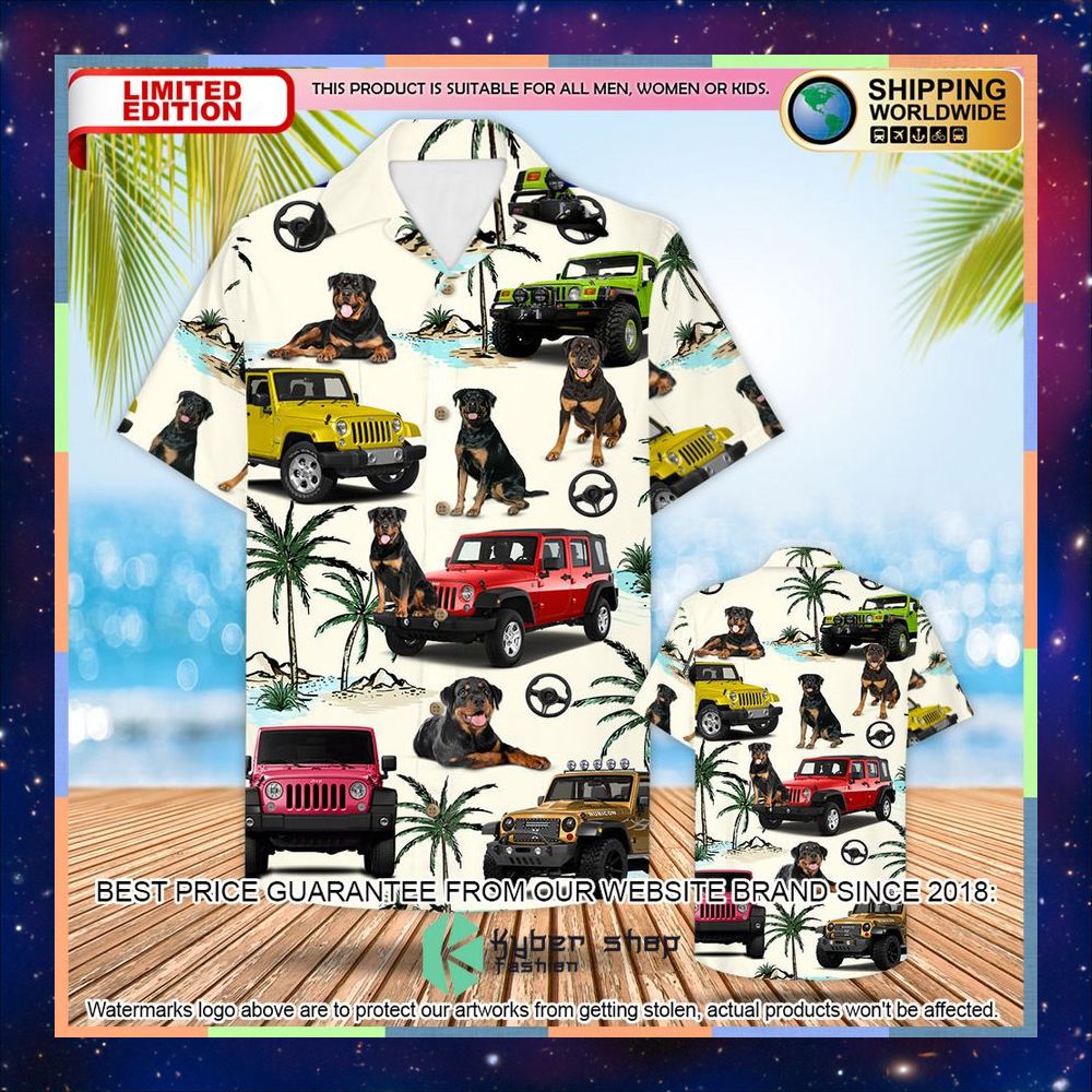 Jeep Rottweiler Hawaiian Shirt 4 Jeep Rottweiler Hawaiian Shirt word2