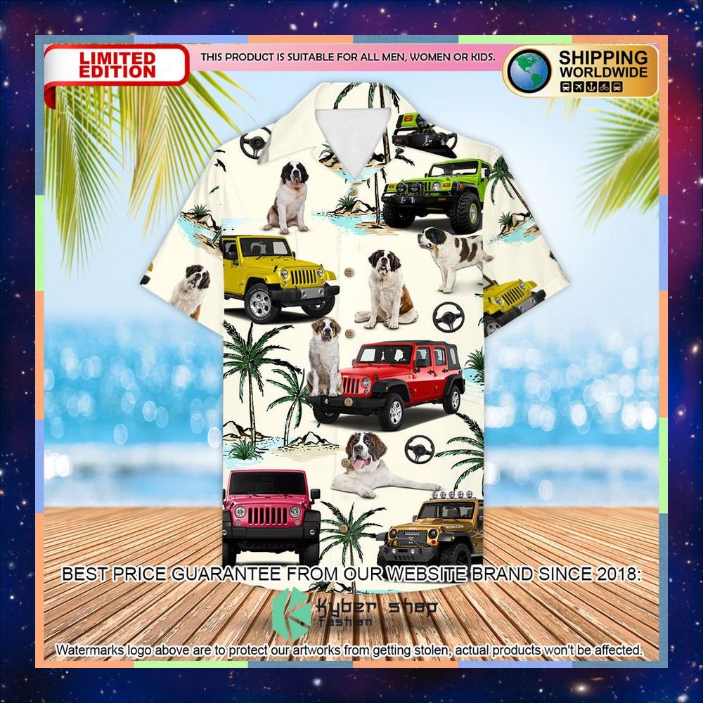 Jeep Saint Bernard Hawaiian Shirt 5 Jeep Saint Bernard Hawaiian Shirt word3
