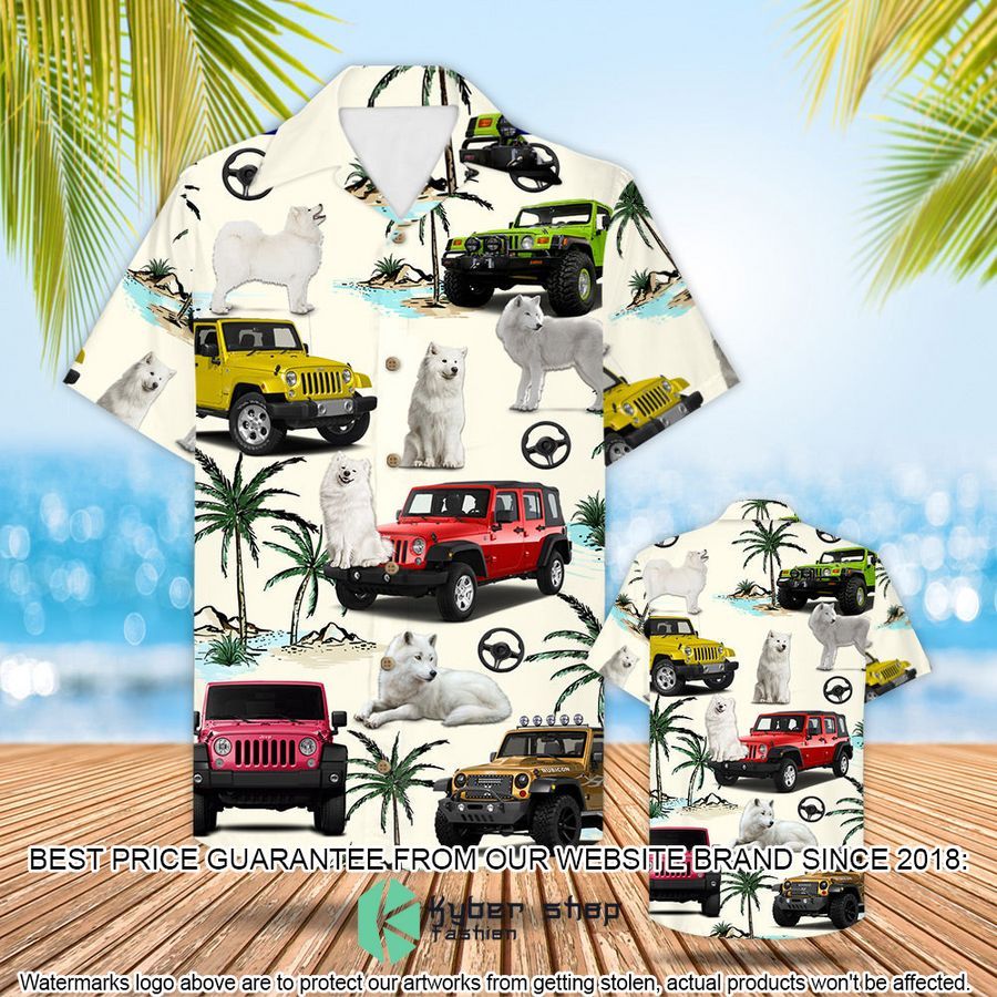 Jeep Samoyed Hawaiian Shirt
