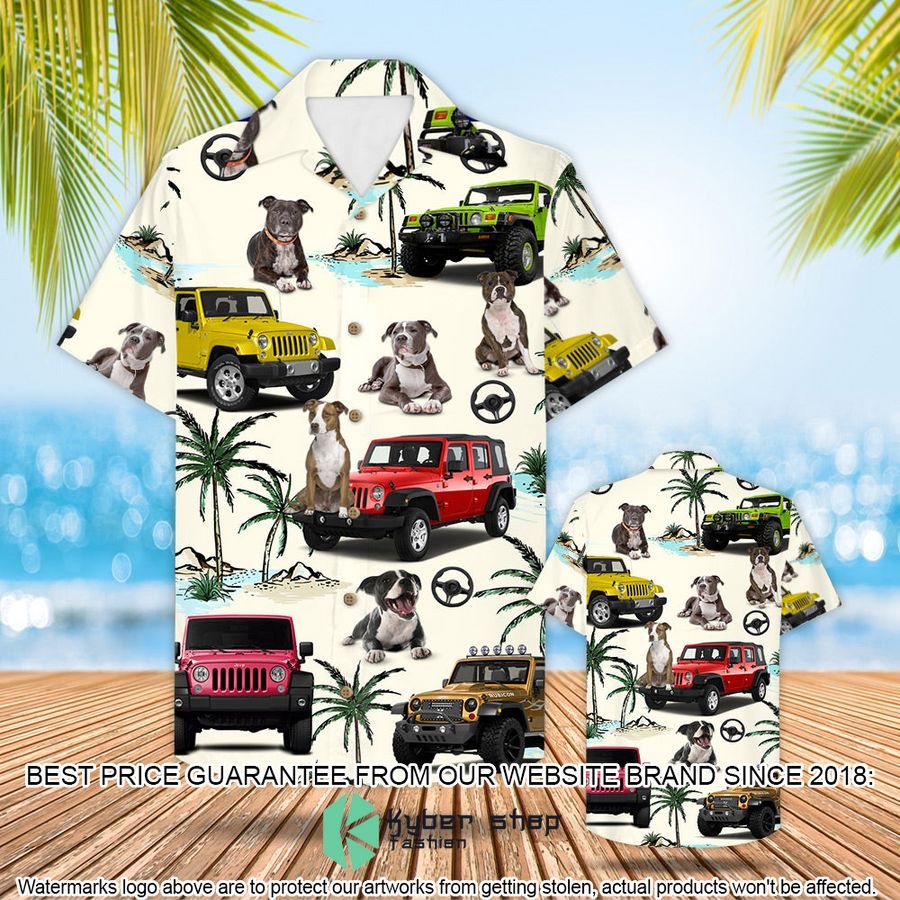 Jeep Staffordshire Bull Terrier Hawaiian Shirt