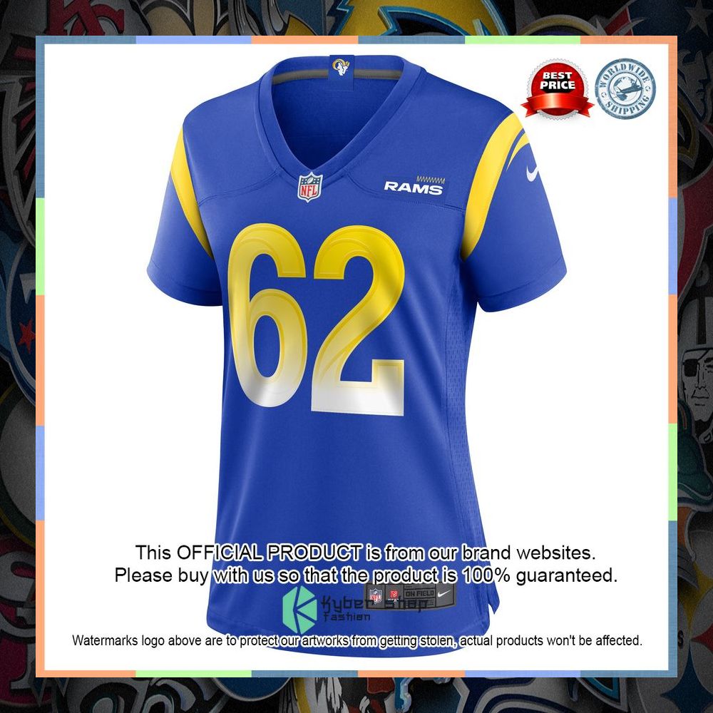 Jeremiah Kolone Los Angeles Rams Women's Team Royal Football Jersey 6 Jeremiah Kolone Los Angeles Rams Women's Team Royal Football Jersey word3