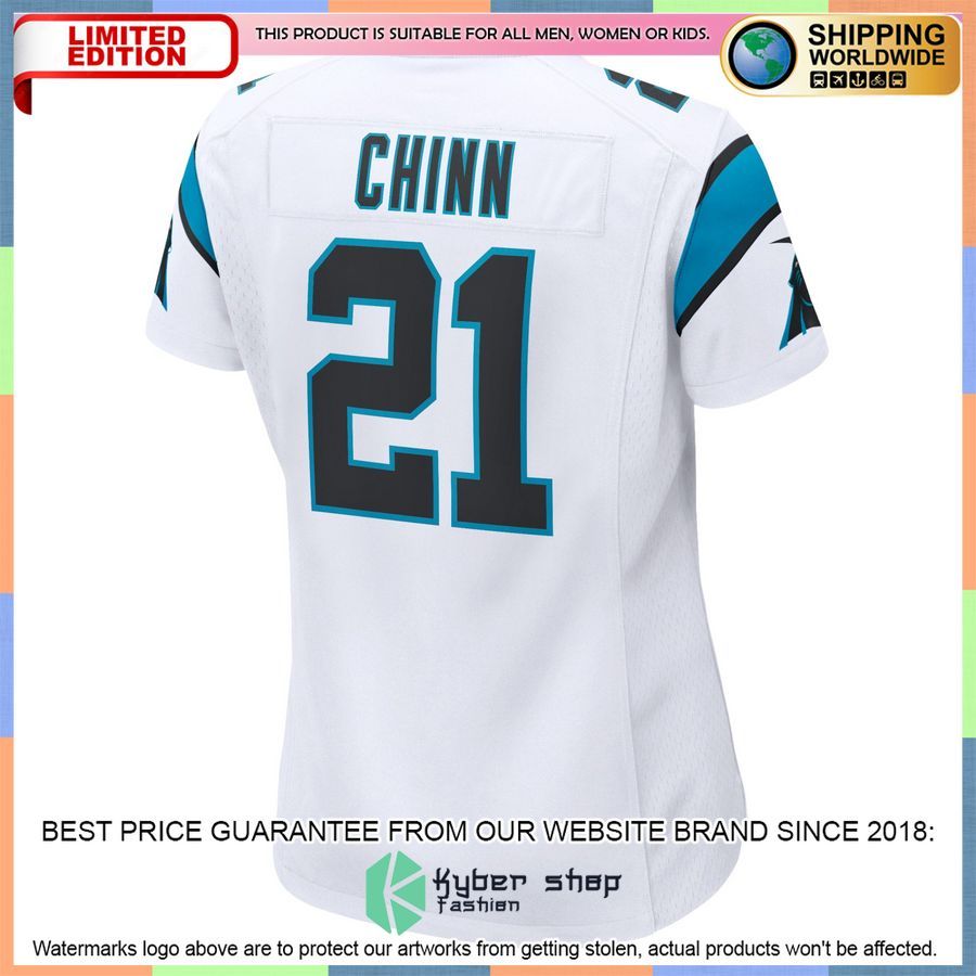 Jeremy Chinn Carolina Panthers Women's White Football Jersey 3 Jeremy Chinn Carolina Panthers Women's White Football Jersey word3