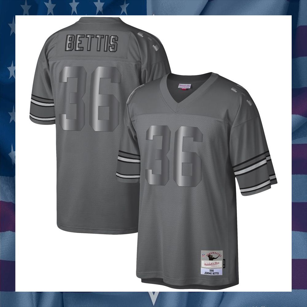Jerome Bettis Pittsburgh Steelers Mitchell & Ness 1996 Retired Metal Legacy Charcoal Football Jersey 5 Jerome Bettis Pittsburgh Steelers Mitchell & Ness 1996 Retired Metal Legacy Charcoal Football Jersey word1