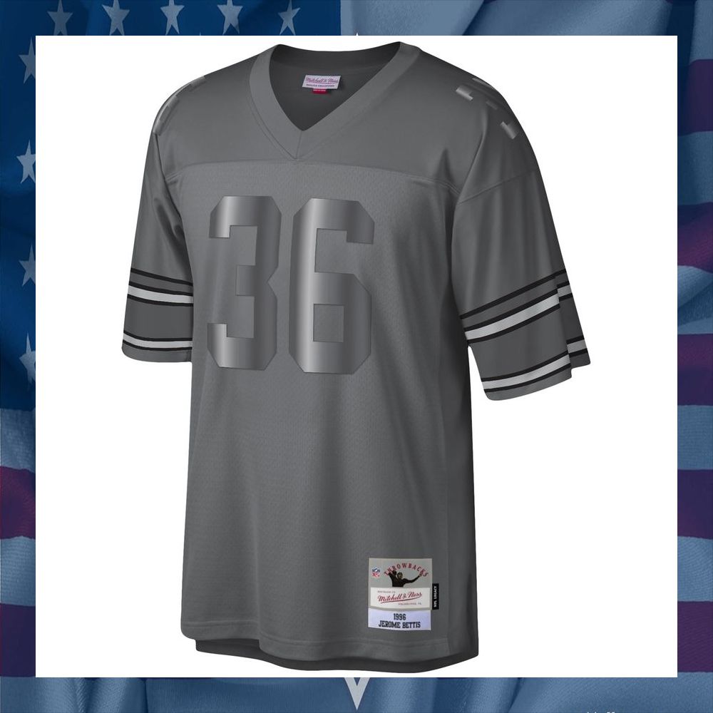 Jerome Bettis Pittsburgh Steelers Mitchell & Ness 1996 Retired Metal Legacy Charcoal Football Jersey 6 Jerome Bettis Pittsburgh Steelers Mitchell & Ness 1996 Retired Metal Legacy Charcoal Football Jersey word1