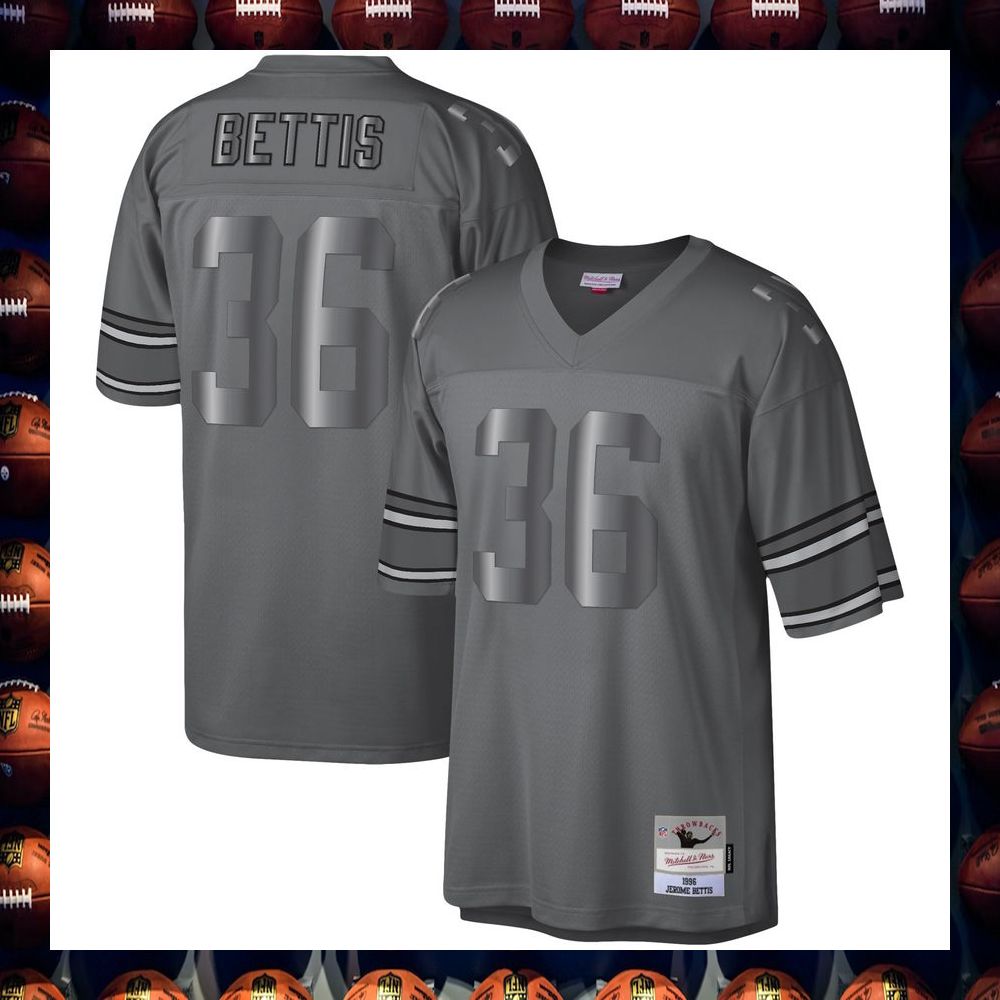 Jerome Bettis Pittsburgh Steelers Mitchell & Ness 1996 Retired Metal Legacy Charcoal Football Jersey 4 Jerome Bettis Pittsburgh Steelers Mitchell & Ness 1996 Retired Metal Legacy Charcoal Football Jersey word1