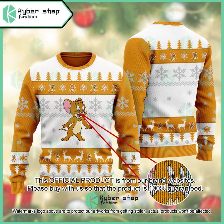 Jerry Mouse Tom and Jerry Christmas Sweater word3