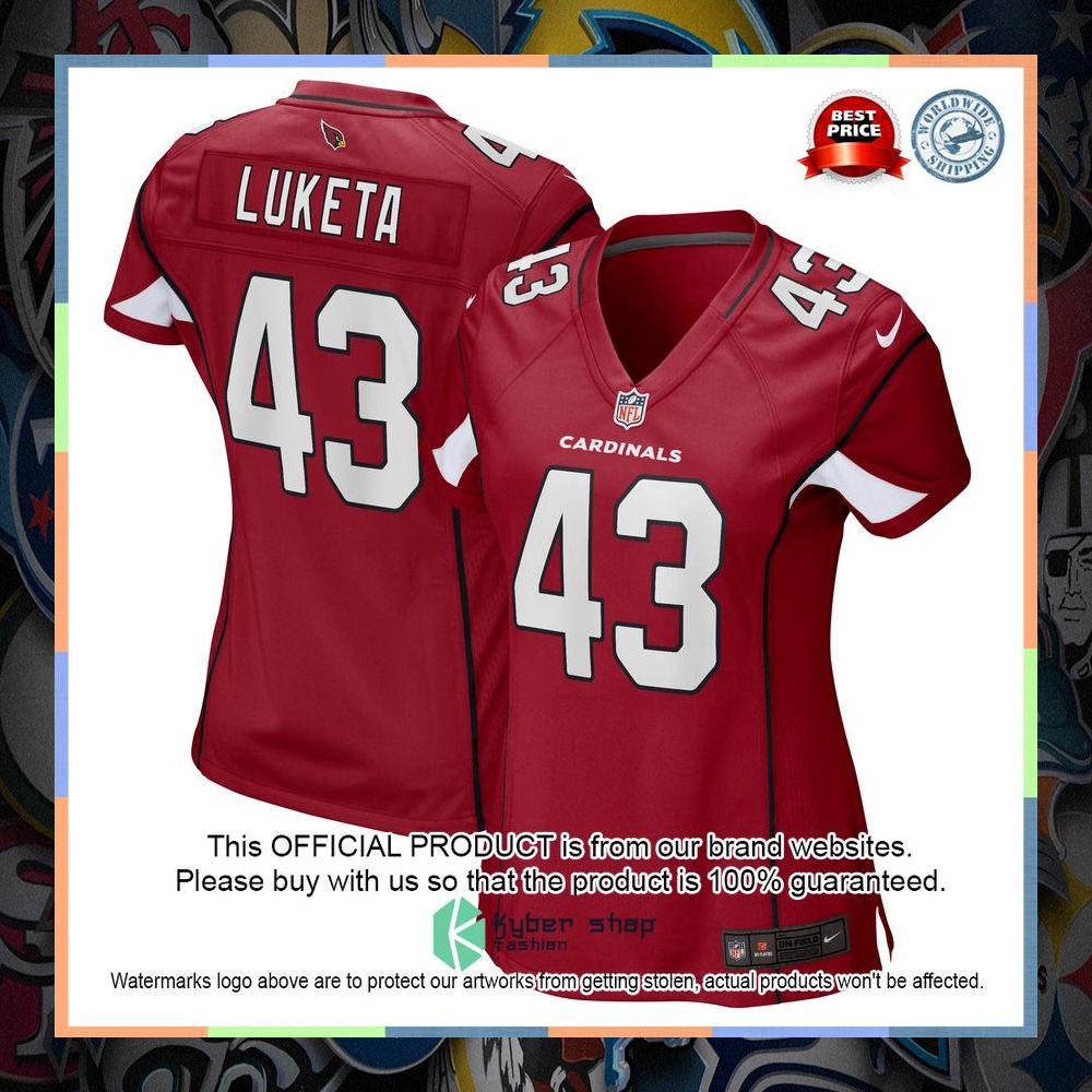 Jesse Luketa Arizona Cardinals Women's Cardinal Football Jersey 5 Jesse Luketa Arizona Cardinals Women's Cardinal Football Jersey word3