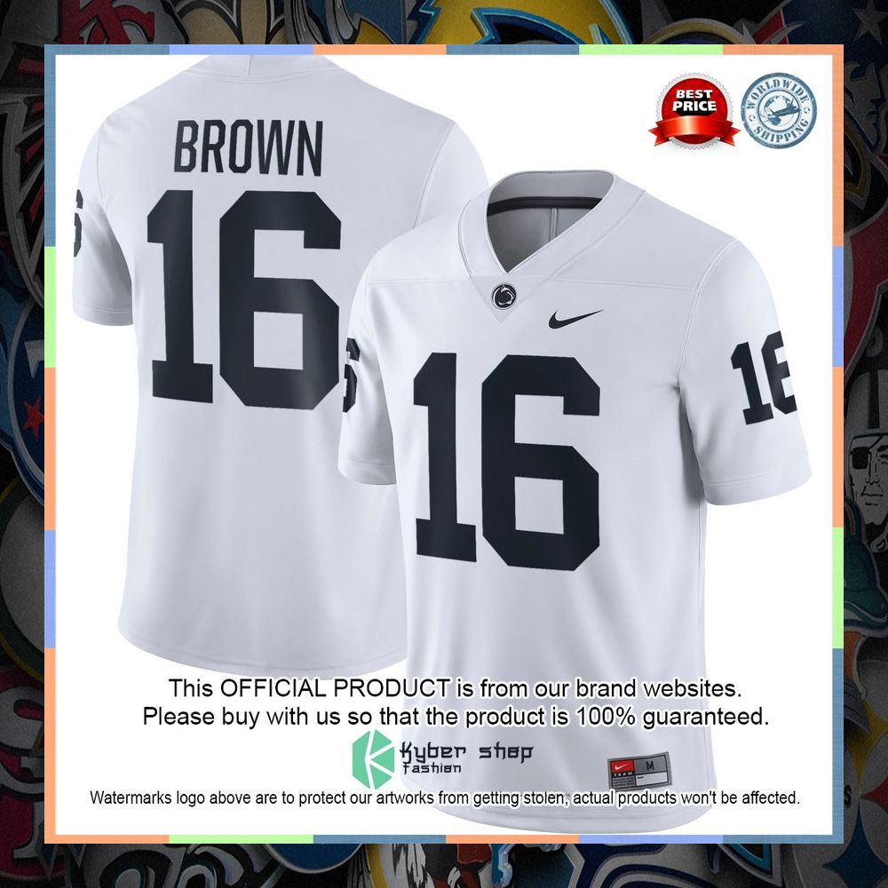 Ji'Ayir Brown Penn State Nittany Lions NIL Replica Football White Football Jersey 8 Ji'Ayir Brown Penn State Nittany Lions NIL Replica Football White Football Jersey word1