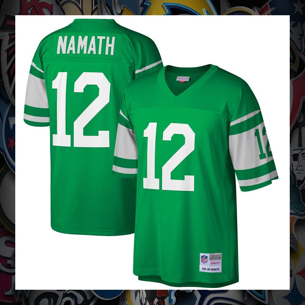Joe Namath New York Jets Mitchell & Ness Retired Legacy Replica Green Football Jersey 5 Joe Namath New York Jets Mitchell & Ness Retired Legacy Replica Green Football Jersey word2