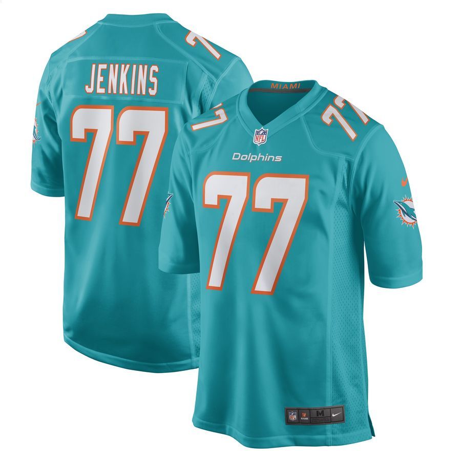 John Jenkins Miami Dolphins Aqua Football Jersey