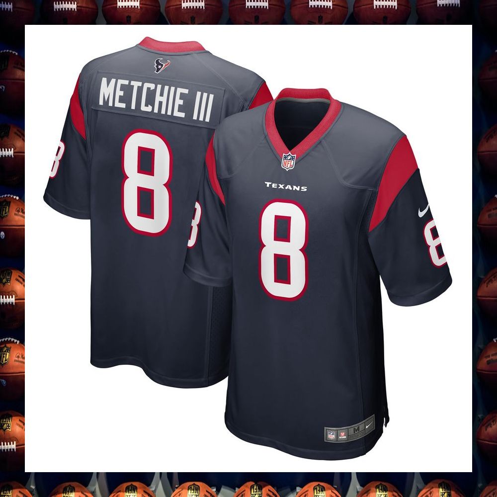 John Metchie III Houston Texans Navy Football Jersey