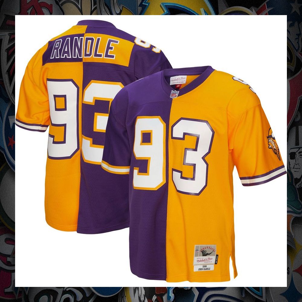 John Randle Minnesota Vikings Mitchell & Ness 1998 Split Legacy Replica Purple Gold Football Jersey 5 John Randle Minnesota Vikings Mitchell & Ness 1998 Split Legacy Replica Purple Gold Football Jersey word2