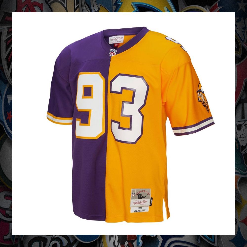 John Randle Minnesota Vikings Mitchell & Ness 1998 Split Legacy Replica Purple Gold Football Jersey 6 John Randle Minnesota Vikings Mitchell & Ness 1998 Split Legacy Replica Purple Gold Football Jersey word2