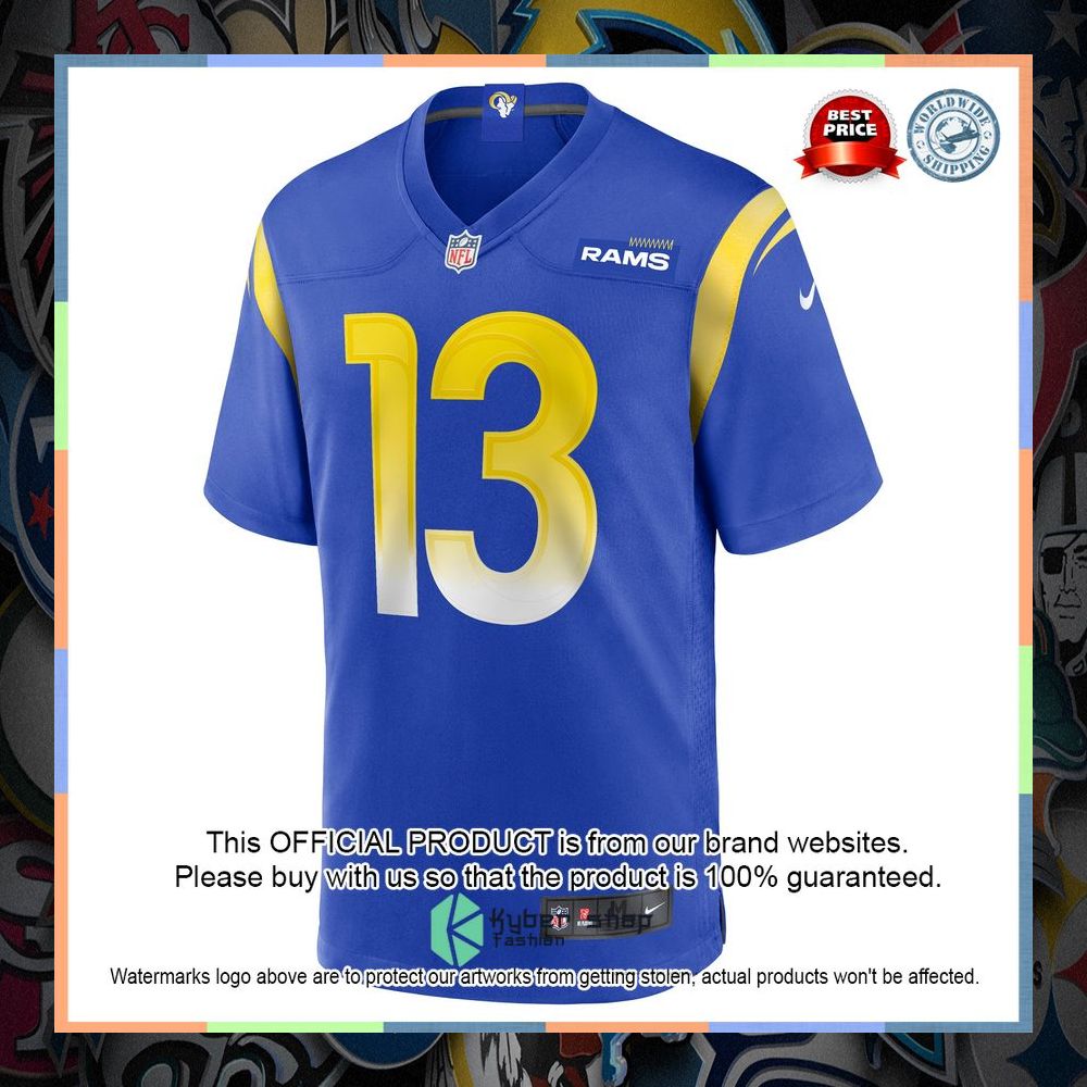 John Wolford Los Angeles Rams Royal Football Jersey 6 John Wolford Los Angeles Rams Royal Football Jersey word1