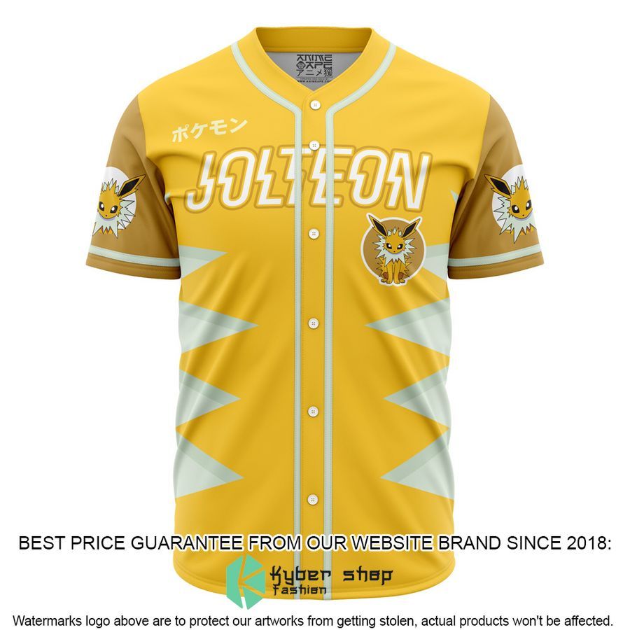 Jolteon Eeveelution Pokemon Baseball Jersey word1