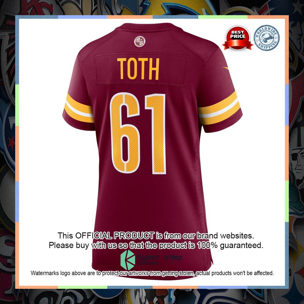 Jon Toth Washington Commanders Women's Burgundy Football Jersey 7 Jon Toth Washington Commanders Women's Burgundy Football Jersey word3