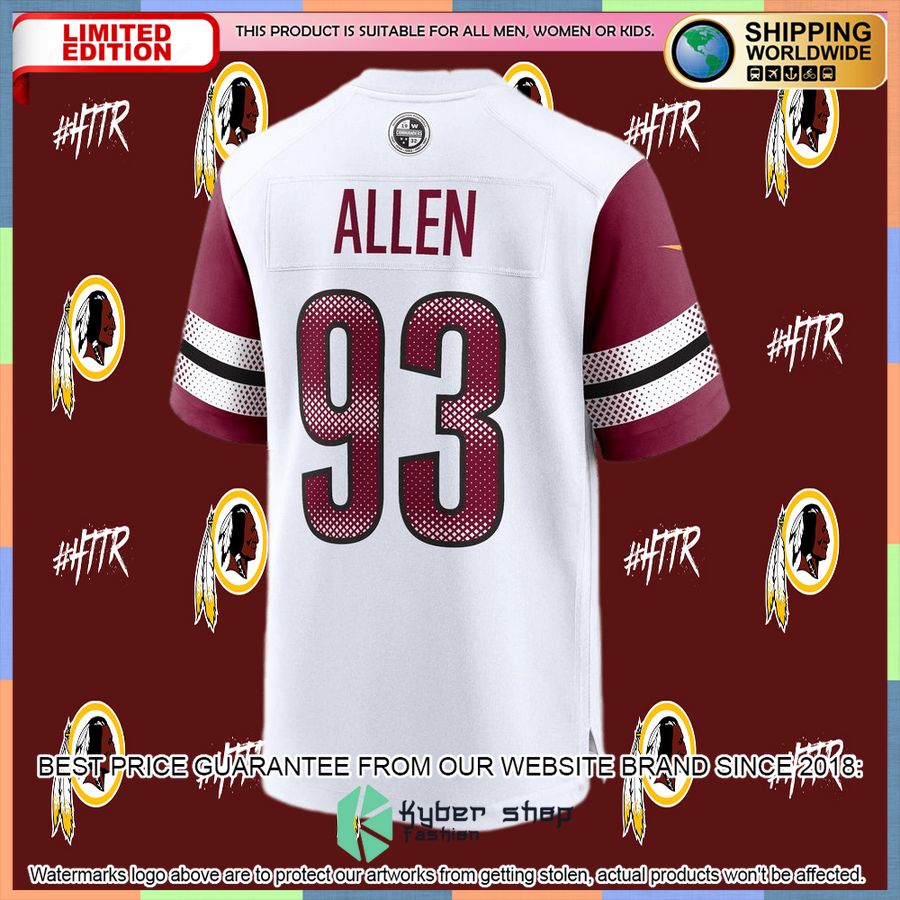 Jonathan Allen Washington Commanders White Football Jersey 6 Jonathan Allen Washington Commanders White Football Jersey word1