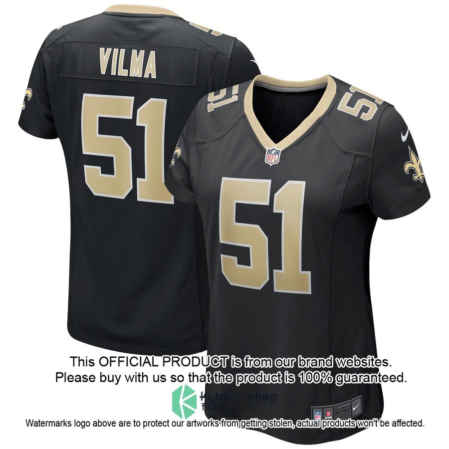 Jonathan Vilma New Orleans Saints Women's Football Retired Black Football Jersey 4 Jonathan Vilma New Orleans Saints Women's Football Retired Black Football Jersey word1