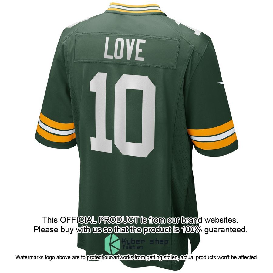 Jordan Love Green Bay Packers Green Football Jersey 3 Jordan Love Green Bay Packers Green Football Jersey word1