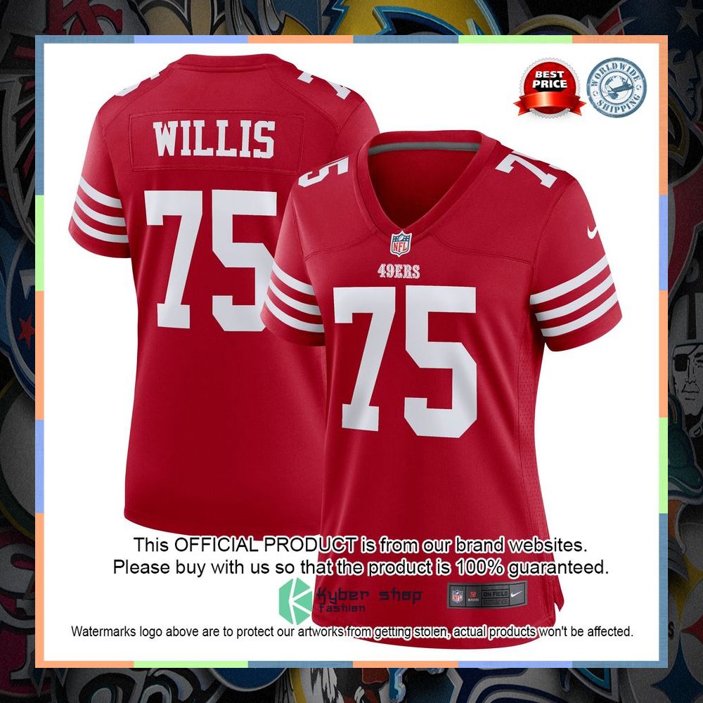 Jordan Willis San Francisco 49ers Women's Team Scarlet Football Jersey 5 Jordan Willis San Francisco 49ers Women's Team Scarlet Football Jersey word2