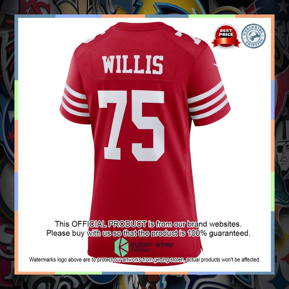 Jordan Willis San Francisco 49ers Women's Team Scarlet Football Jersey 7 Jordan Willis San Francisco 49ers Women's Team Scarlet Football Jersey word2