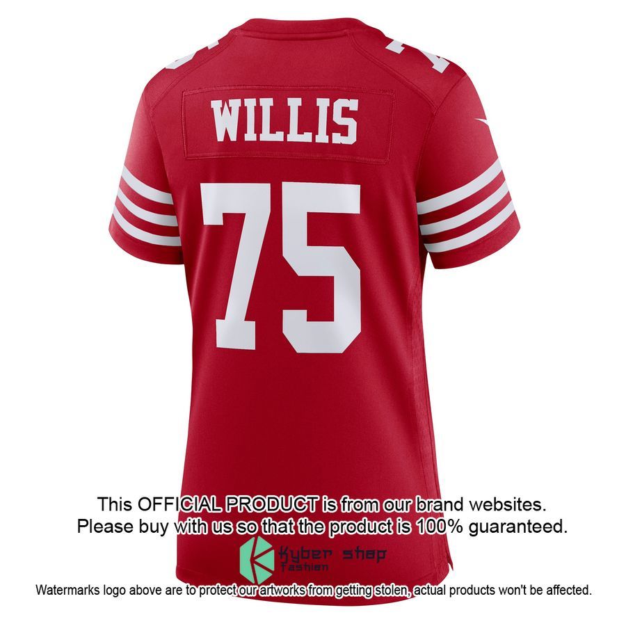 Jordan Willis San Francisco 49ers Women's Team Scarlet Football Jersey 3 Jordan Willis San Francisco 49ers Women's Team Scarlet Football Jersey word2