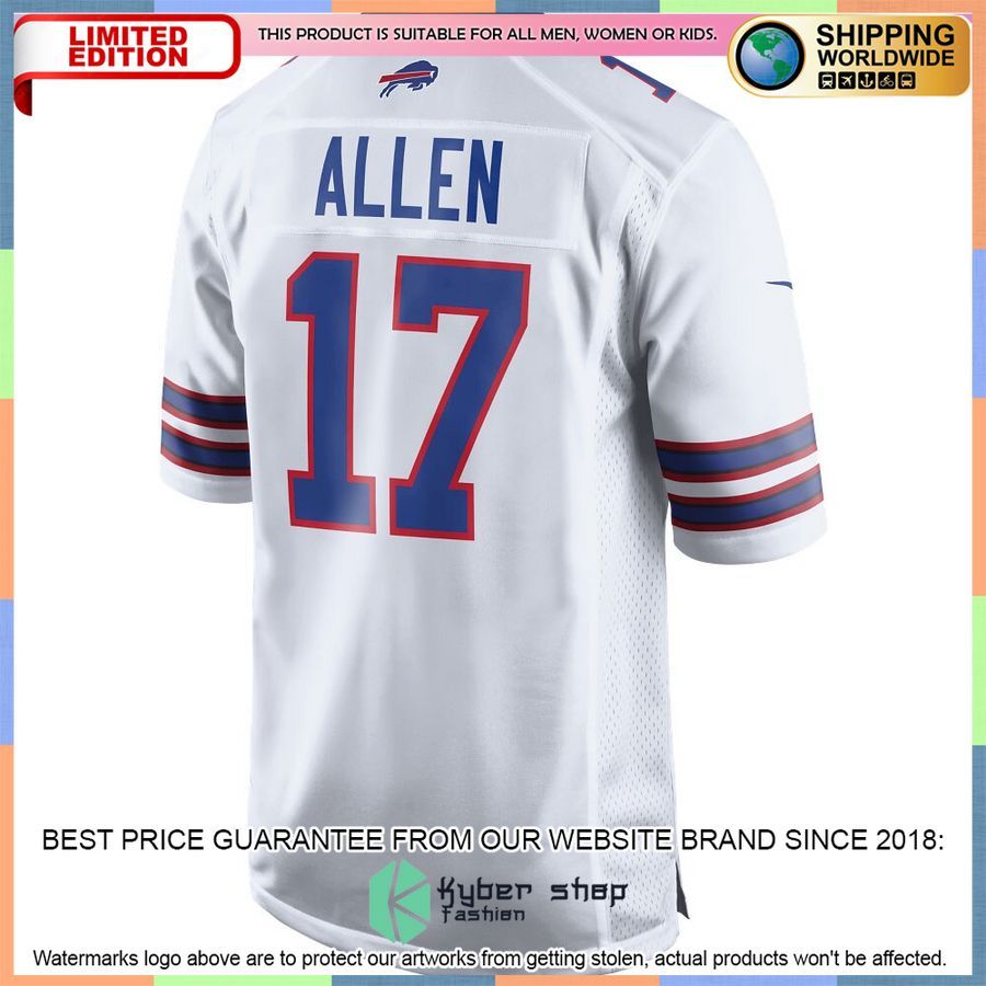 Josh Allen Buffalo Bills White Football Jersey 55 Josh Allen Buffalo Bills White Football Jersey word2