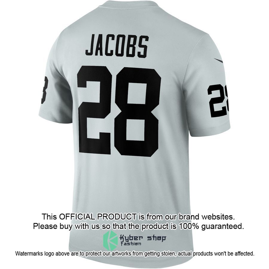 Josh Jacobs Las Vegas Raiders Inverted Legend Silver Football Jersey 3 Josh Jacobs Las Vegas Raiders Inverted Legend Silver Football Jersey word1
