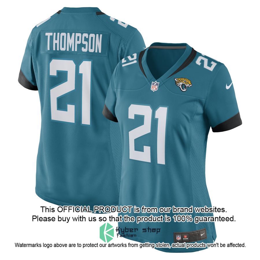 Josh Thompson Jacksonville Jaguars Women's Teal Football Jersey 4 Josh Thompson Jacksonville Jaguars Women's Teal Football Jersey word2