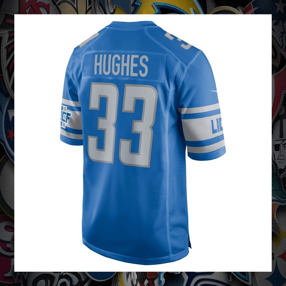 JuJu Hughes Detroit Lions Blue Football Jersey 7 JuJu Hughes Detroit Lions Blue Football Jersey word3