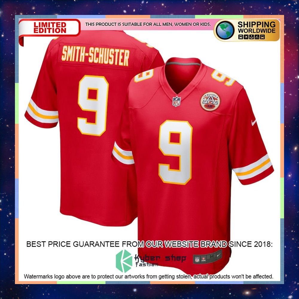 JuJu Smith-Schuster Kansas City Chiefs Player Red Football Jersey 4 JuJu Smith-Schuster Kansas City Chiefs Player Red Football Jersey word1