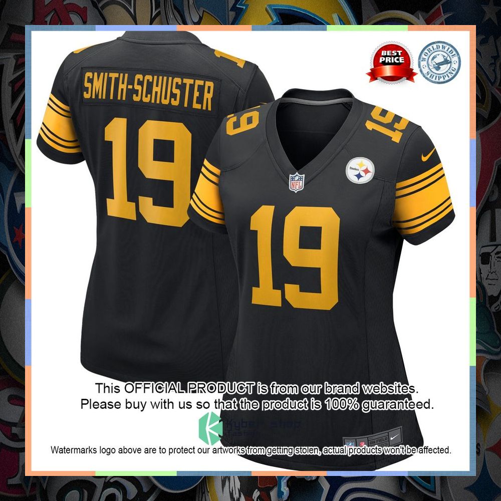 JuJu SmithSchuster Pittsburgh Steelers Women's Alternate Black Football Jersey 5 JuJu SmithSchuster Pittsburgh Steelers Women's Alternate Black Football Jersey word3